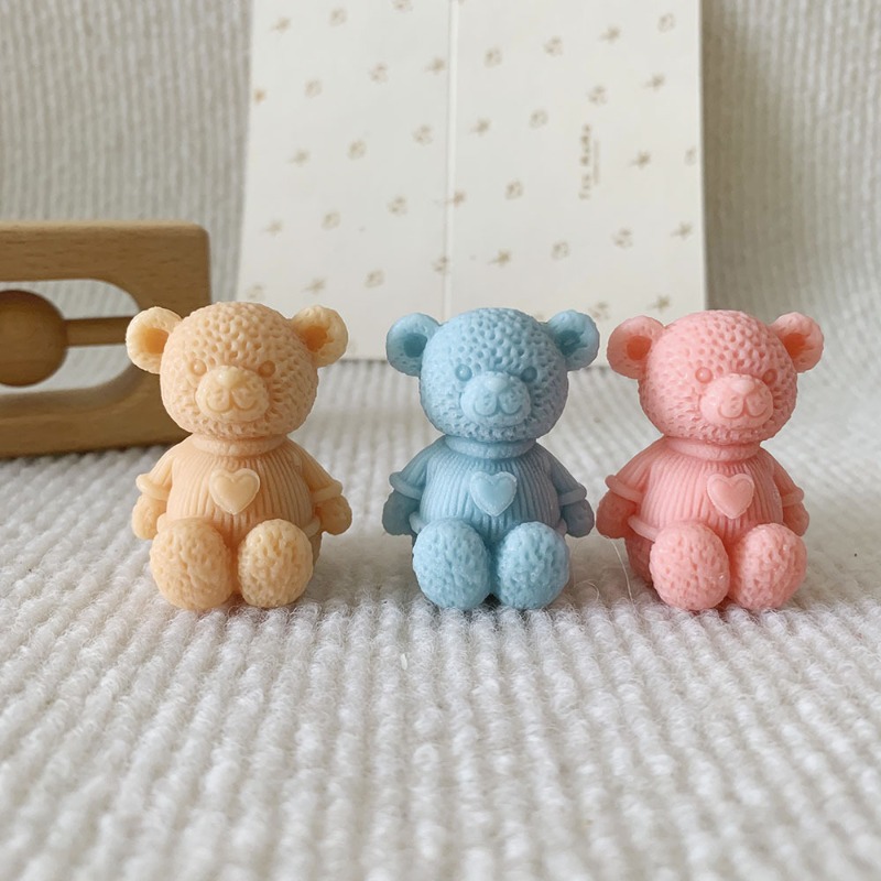 Soap Making Lye - Mini Love Bear Candle Silicone Mold