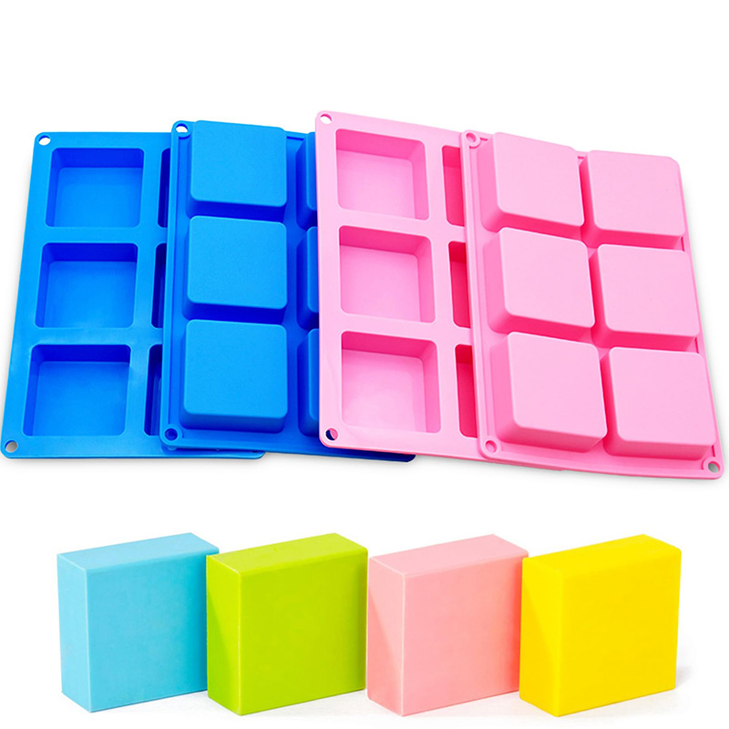 Soap Making Designs - Square Soap Molds 6-Cavity Non-Stick Silicone