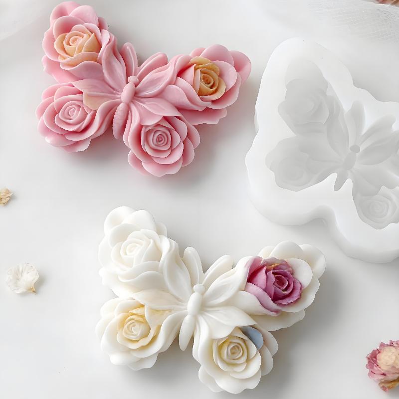 Soap Making Designs - DIY Rose Butterfly Form Silicone Mold
