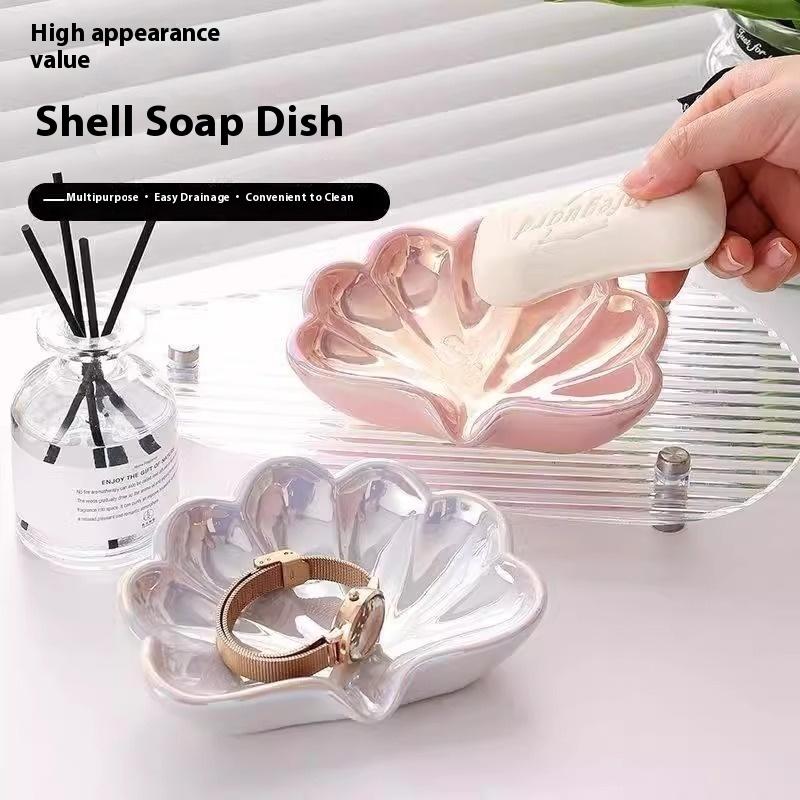 Soap Dish Draining - 1/2Pcs Shell Shape Drain Soap Dish