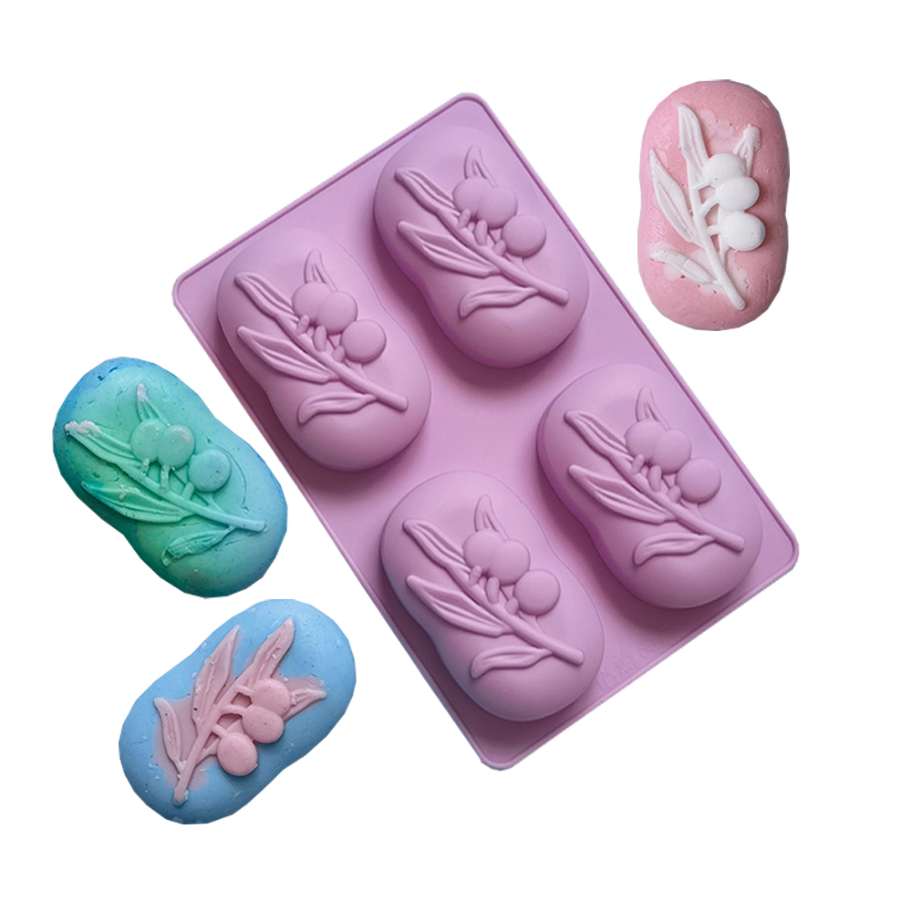4 Cavities Oval Olive Tree Sil - Soap Making Lye ulasan dan harga