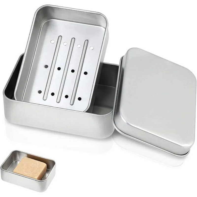 1PC Portable Double-layer Alum - Soap Dish Draining ulasan dan harga