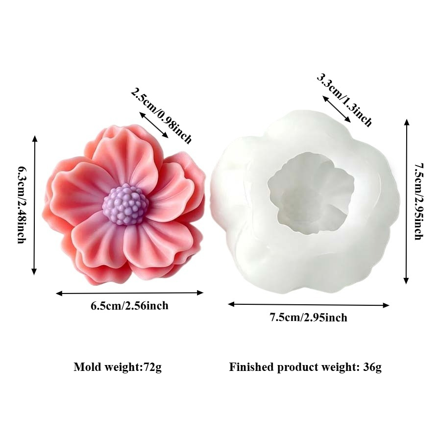 3D Camellia Flower Silicone Ca - Soap Making Lye ulasan dan harga