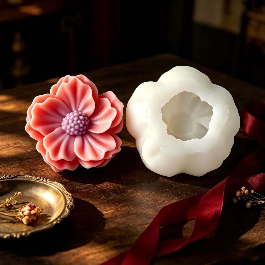 3D Camellia Flower Silicone Ca - Soap Making Lye ulasan dan harga