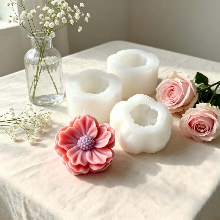 3D Camellia Flower Silicone Ca - Soap Making Lye ulasan dan harga