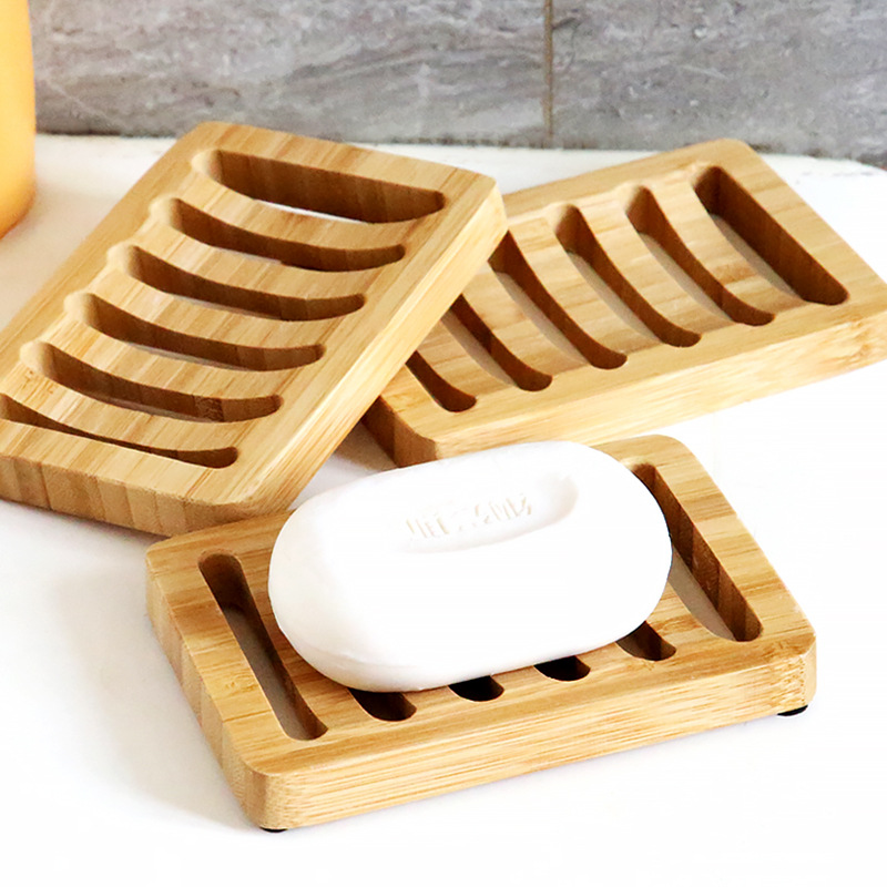 Bamboo Case Tray Wooden Preven - Soap Dish Draining ulasan dan harga