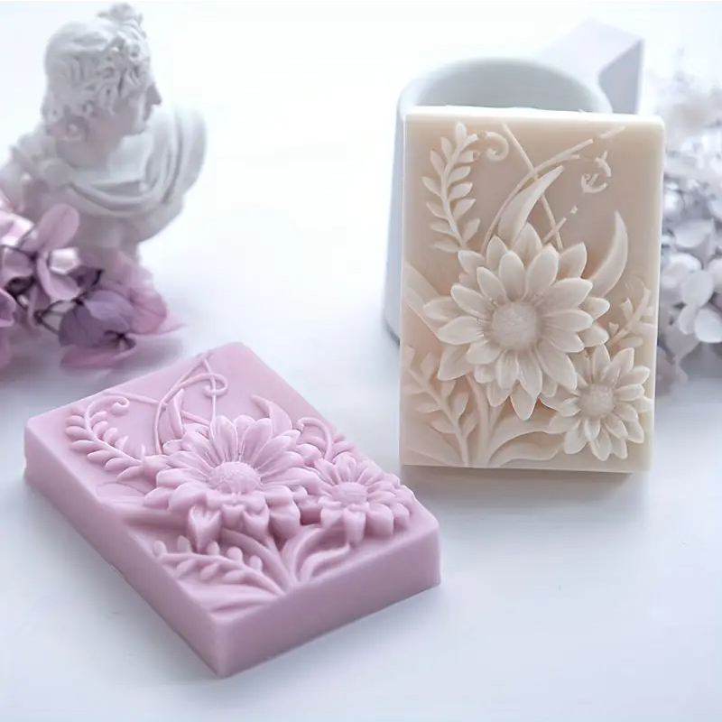 3D Flower Square Soap Silicone - Soap Making Lye ulasan dan harga
