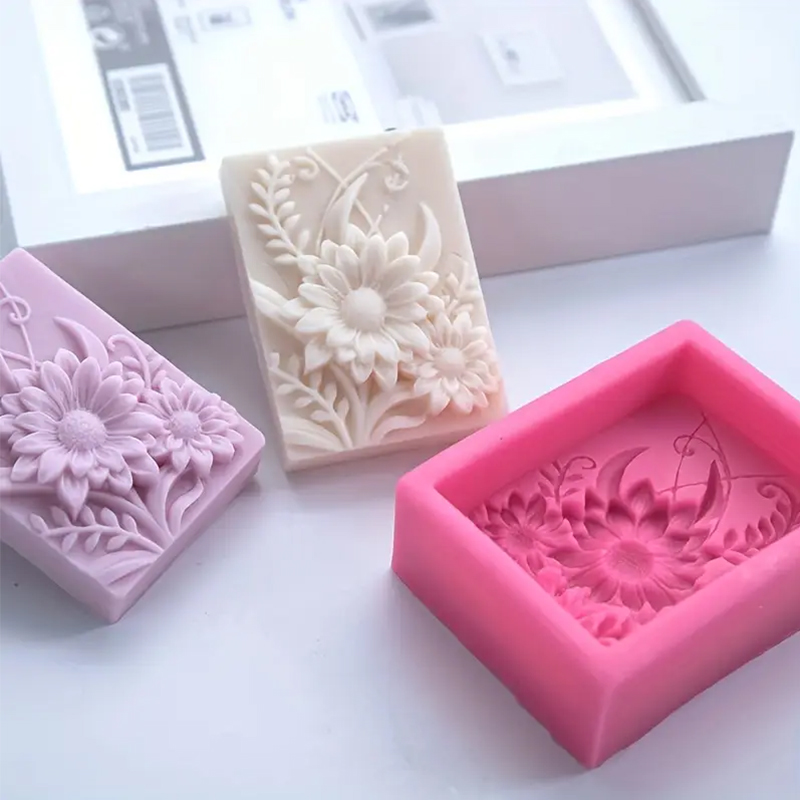 3D Flower Square Soap Silicone - Soap Making Lye ulasan dan harga