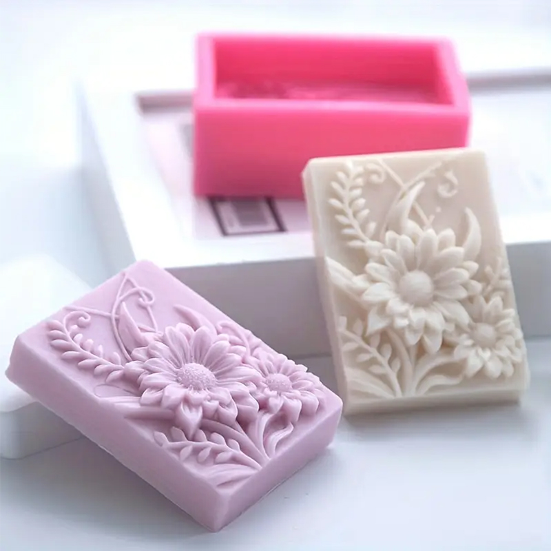 3D Flower Square Soap Silicone - Soap Making Lye ulasan dan harga