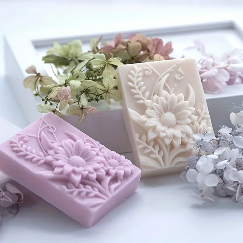 3D Flower Square Soap Silicone - Soap Making Lye ulasan dan harga