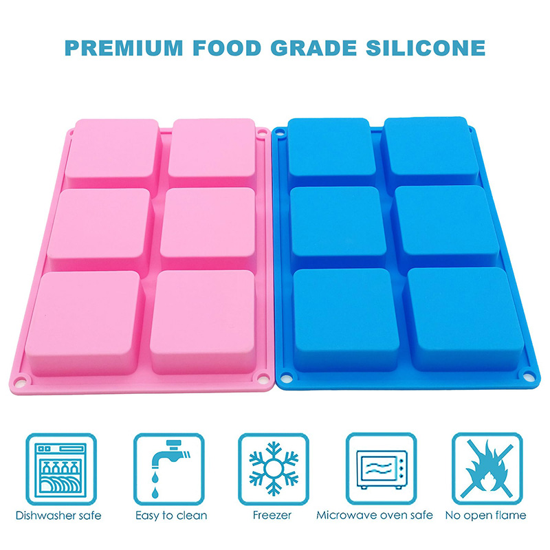 Square Soap Molds 6-Cavity Non - Soap Making Designs ulasan dan harga