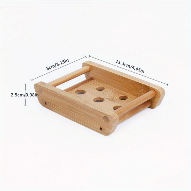 1Pc Bamboo Soap Box Oval Soap  - Soap Dish Draining ulasan dan harga