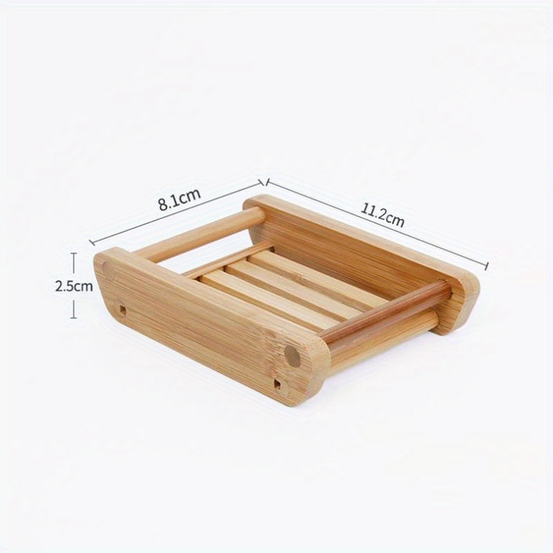 1Pc Bamboo Soap Box Oval Soap  - Soap Dish Draining ulasan dan harga