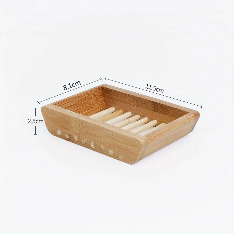 1Pc Bamboo Soap Box Oval Soap  - Soap Dish Draining ulasan dan harga