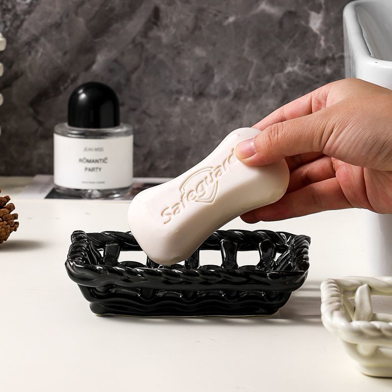 Hollow-out Ceramic Soap Box, H - Soap Dish Draining ulasan dan harga