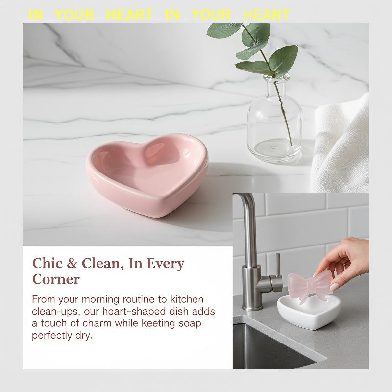 【X】Heart Shaped Soap Dish Cera - Soap Dish Draining ulasan dan harga